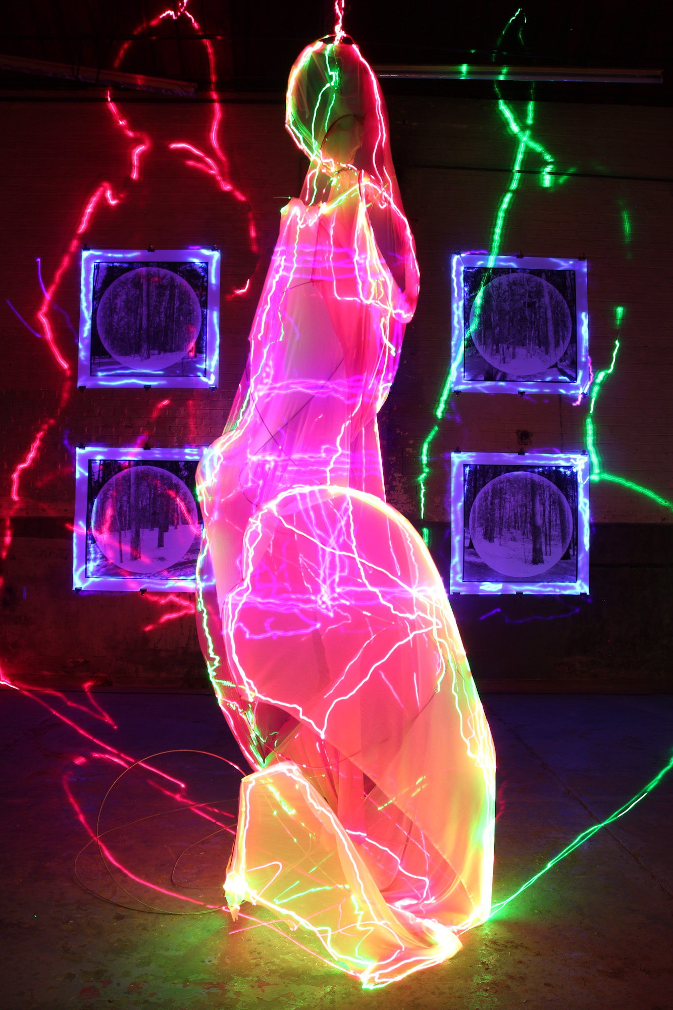 Laser illuminated sculptures