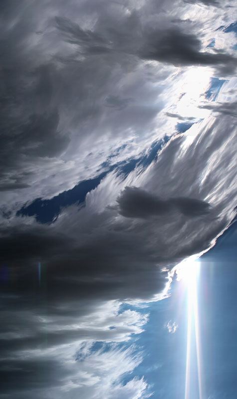 Time lapse slit scan clouds